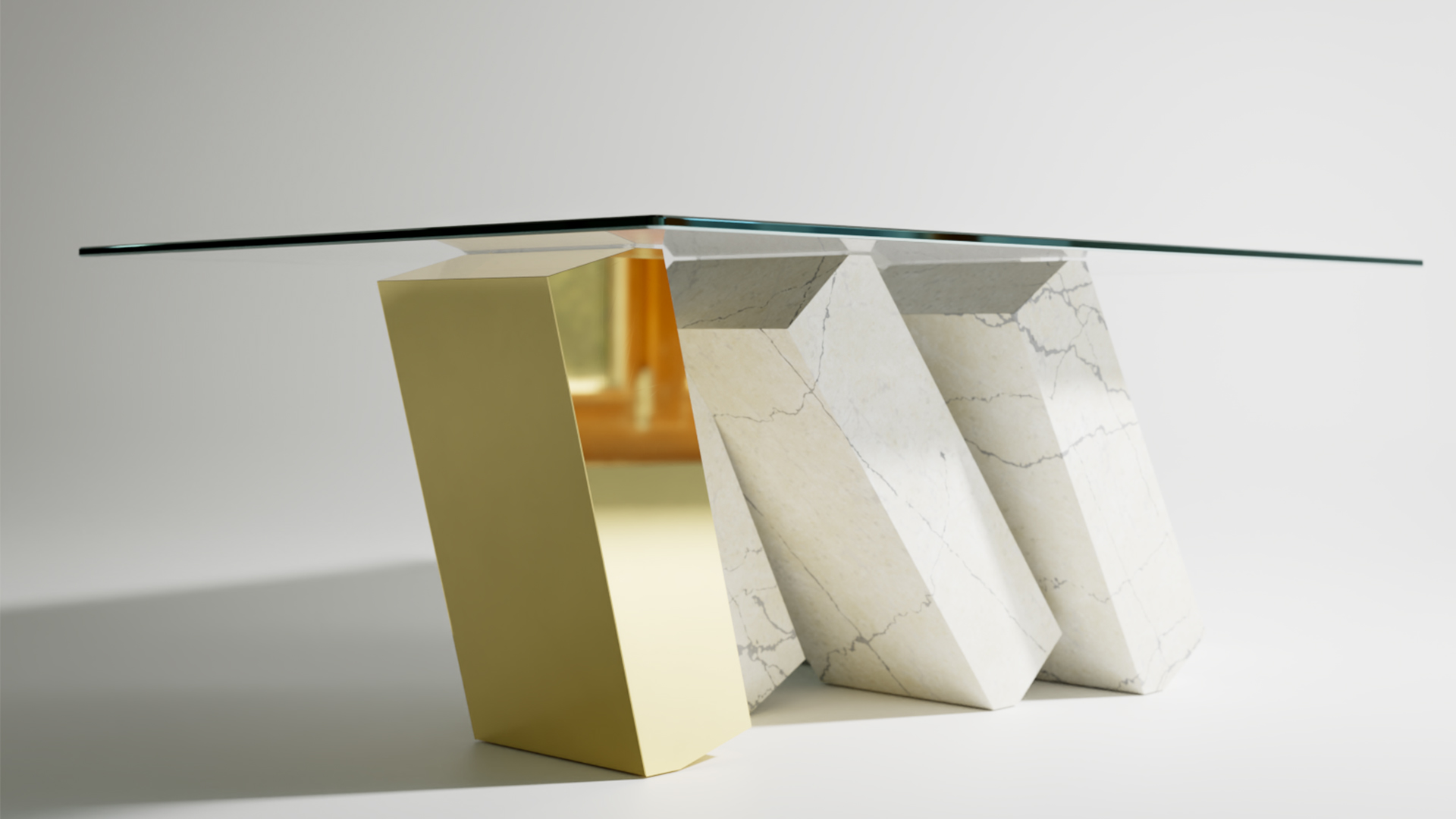 MegalithCoffeeTable GoldWhiteMarble 02