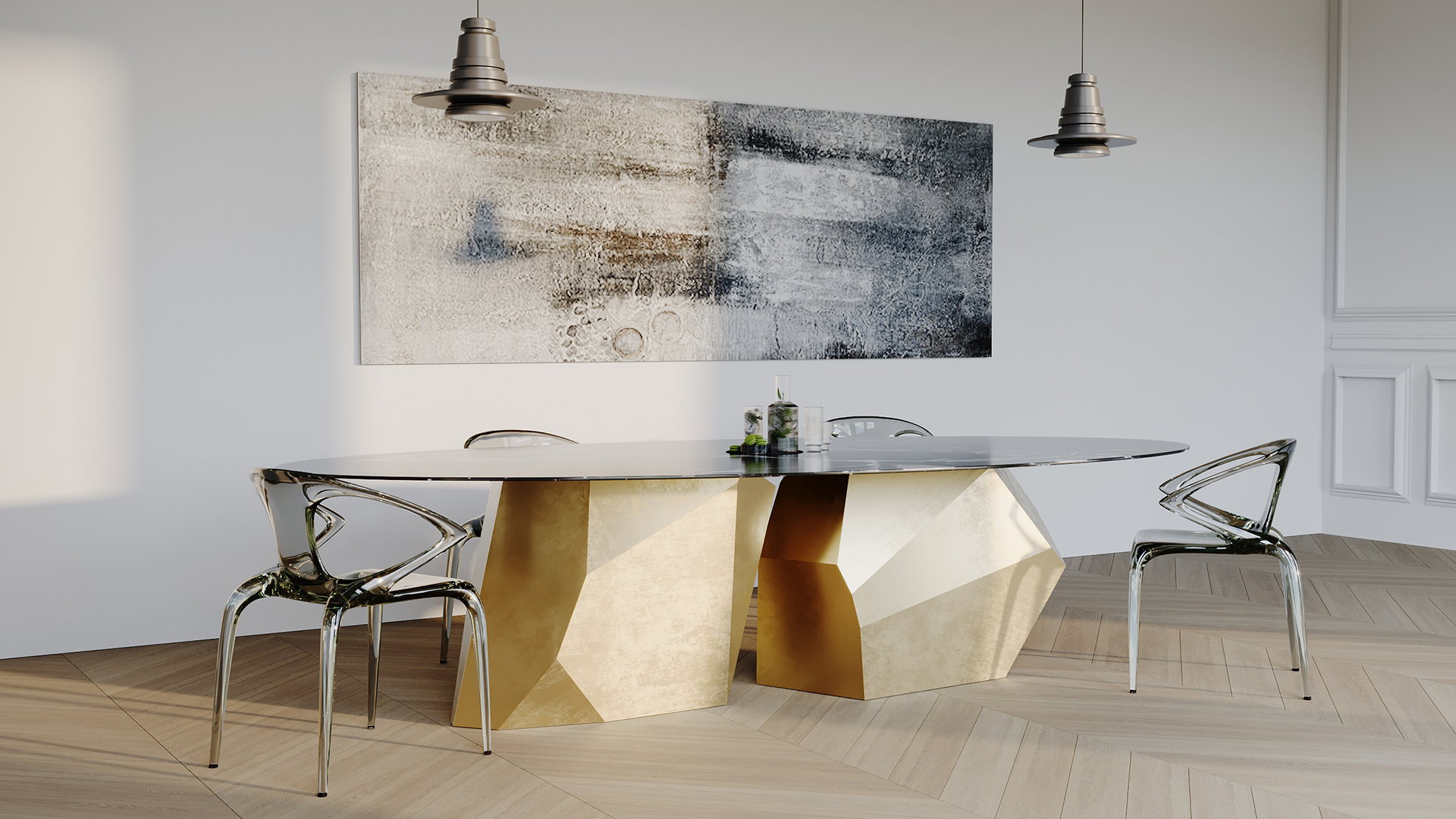 Kronos Modern Dining Table by British studio Duffy London